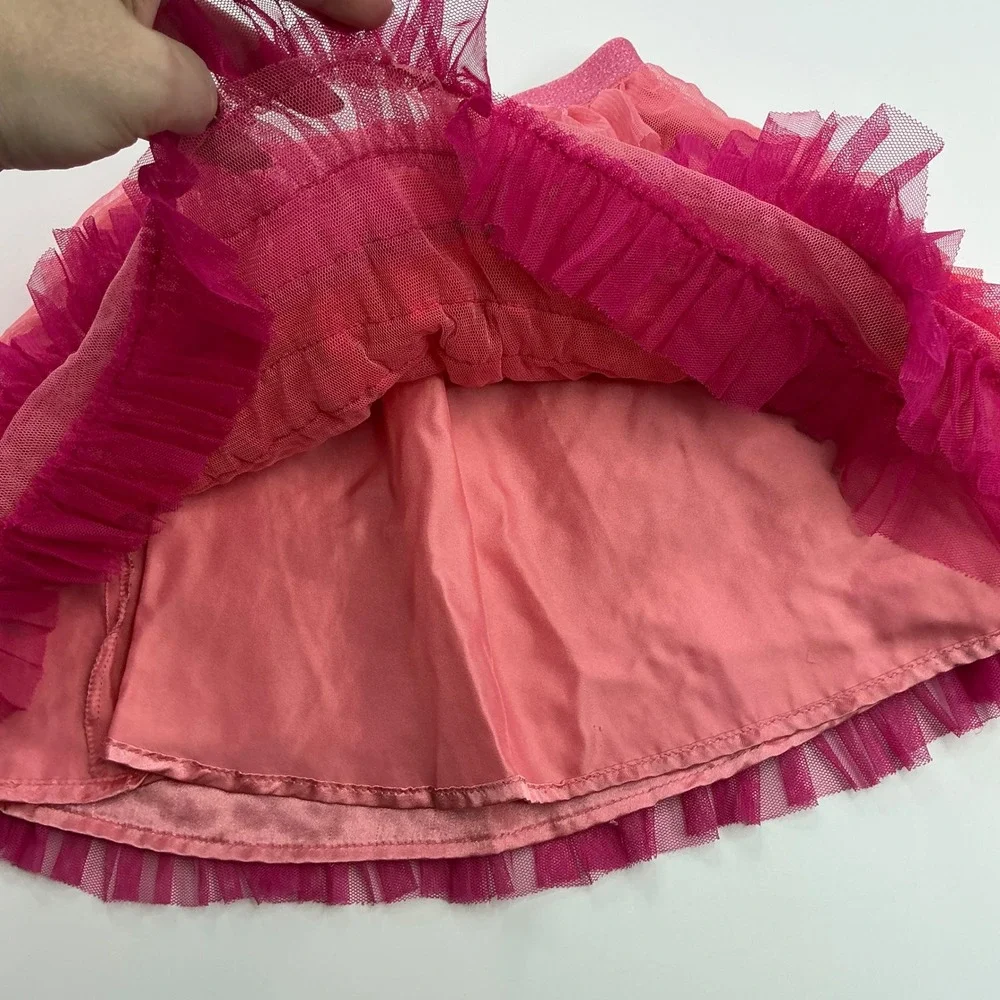 The Childrens Place Pink Ombre Tutu Skirt Kids Size 5/6 Tiered Tulle Ruffle
